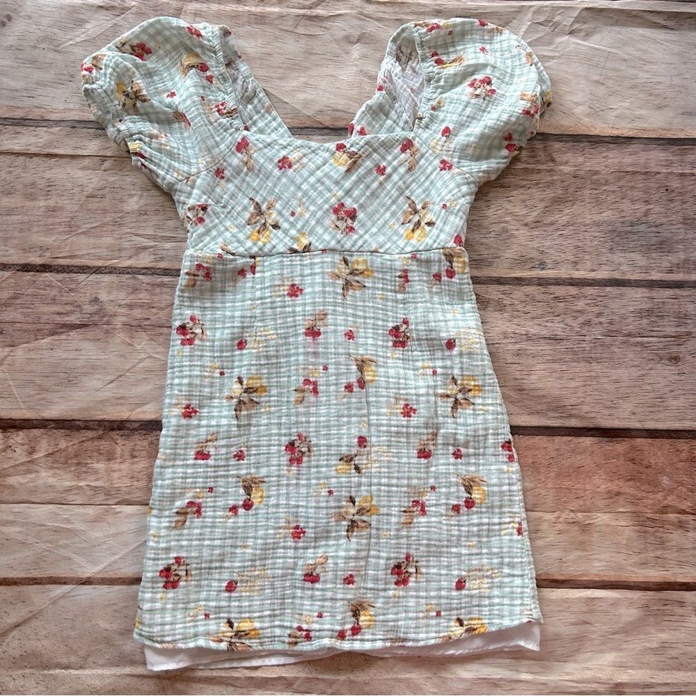 Altar’d State Gingham Fruit Dress Size Small